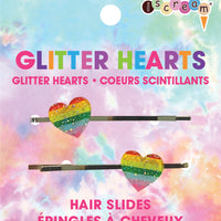 Glitter Hearts Hair Slides