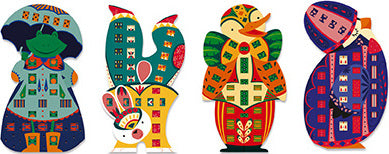 Braided Paper Strips Funny Animals