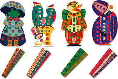 Braided Paper Strips Funny Animals