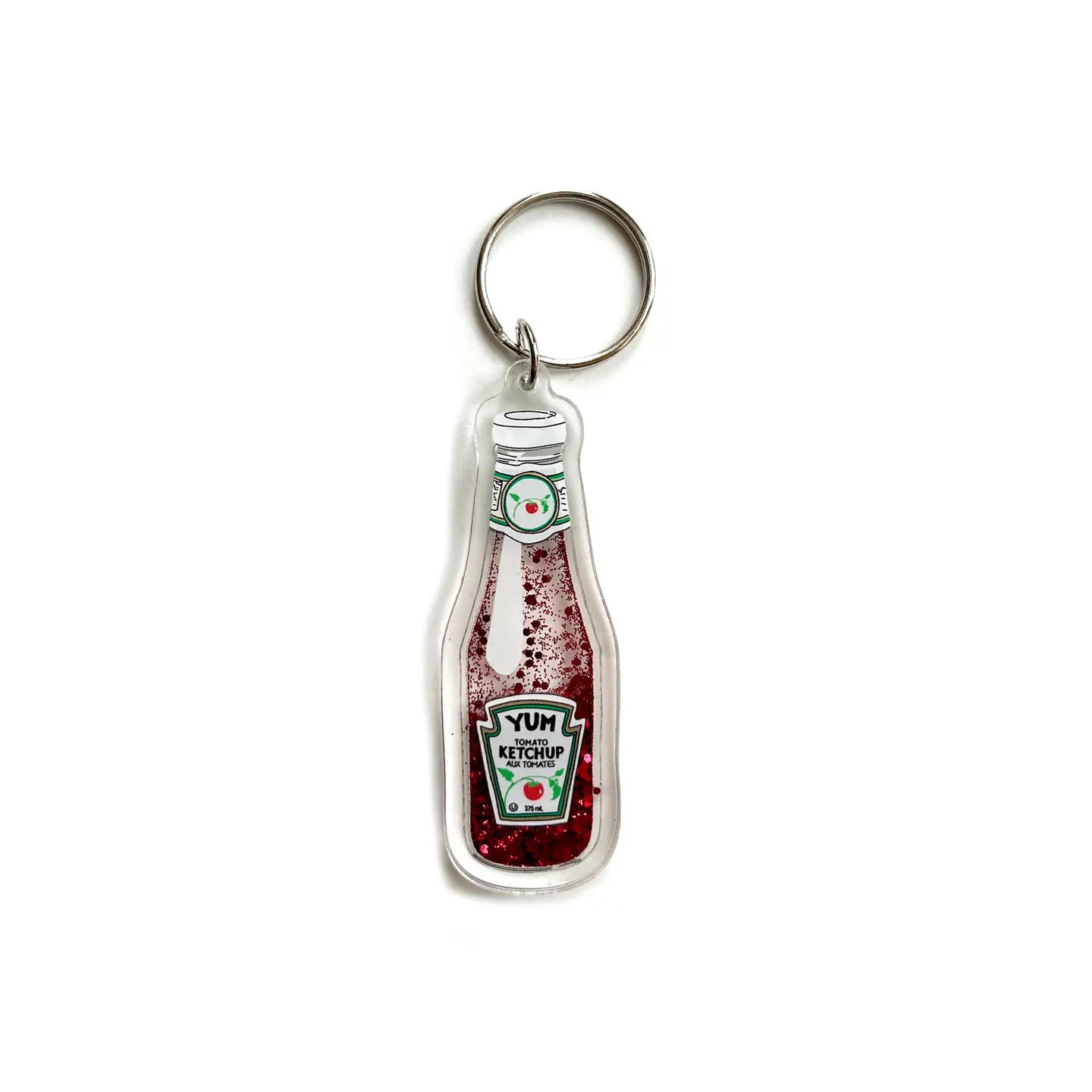 Ketchup Glitter Keychain