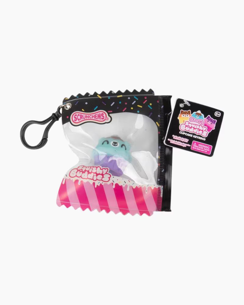 Scrunchems Squishy Buddies Cupcake Keyring