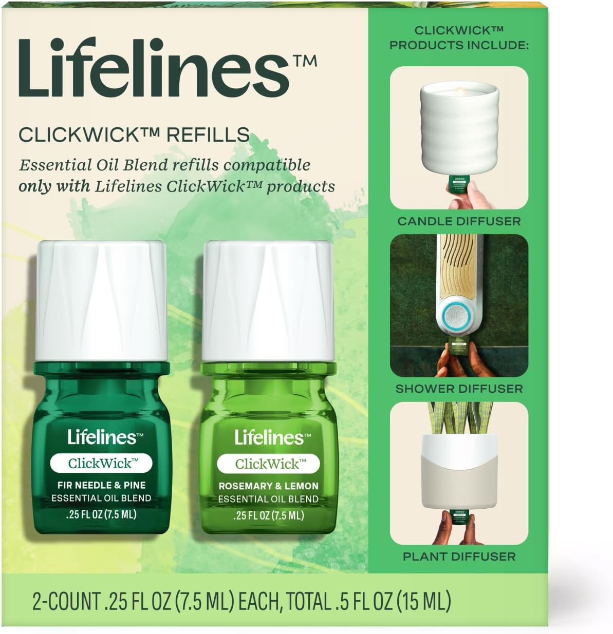 Lifelines ClickWick Refills - Wood & Herbal