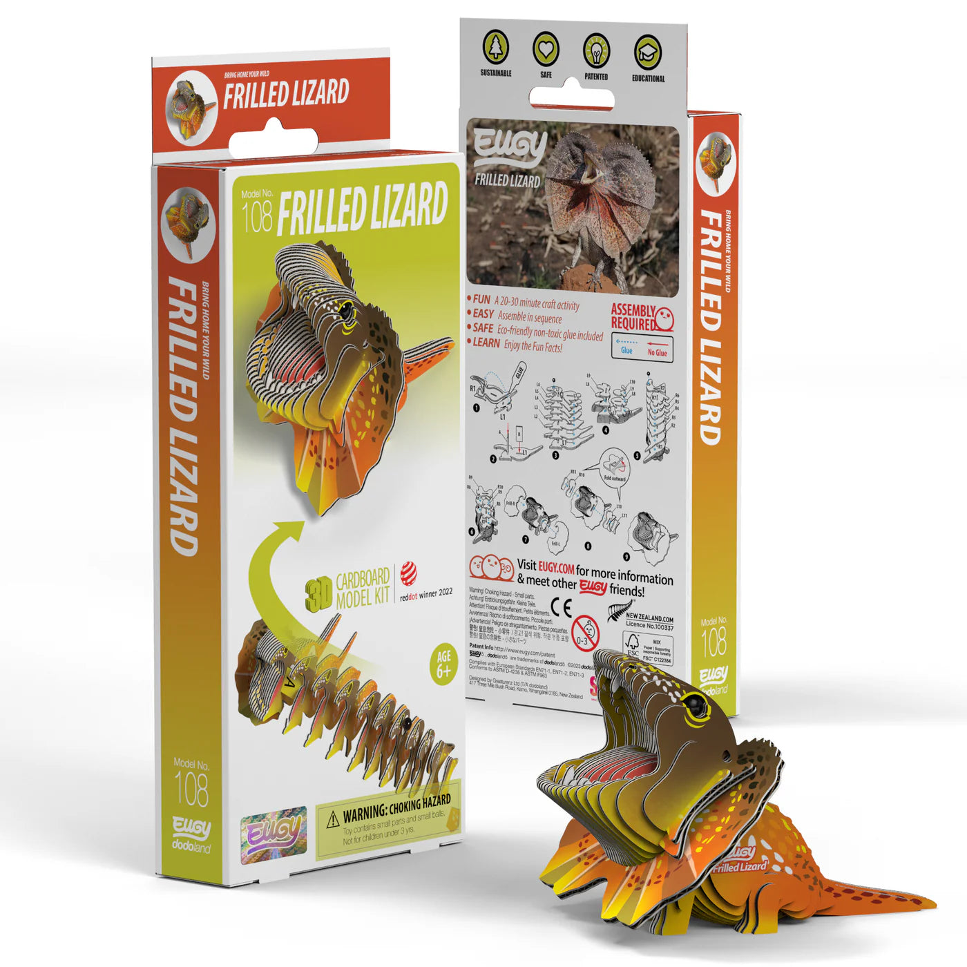 EUGY 3D Puzzle - Frilled Lizard