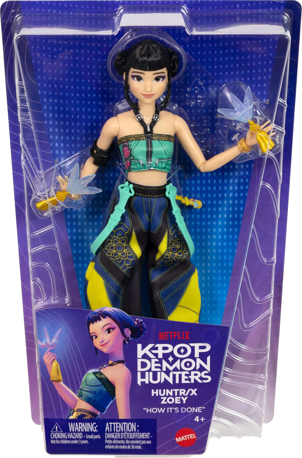 Mattel KPop Demon Hunters HUNTR/X Zoey Fashion Doll in Removable Look with Themed Movie Accessories