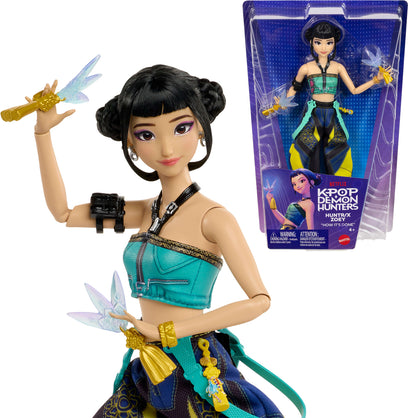 Mattel KPop Demon Hunters HUNTR/X Zoey Fashion Doll in Removable Look with Themed Movie Accessories