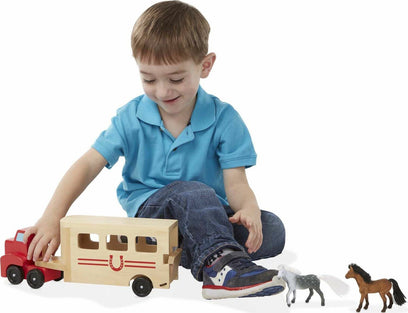 Horse Carrier Wooden Vehicles Play Set