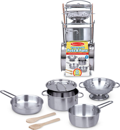 Let's Play House! Stainless Steel Pots & Pans Play Set