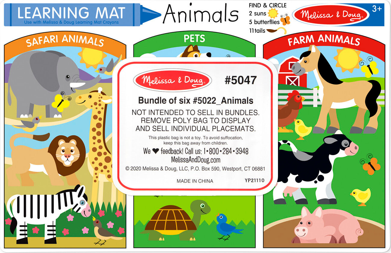 Animals Write-A-Mat (Bundle Of 6)