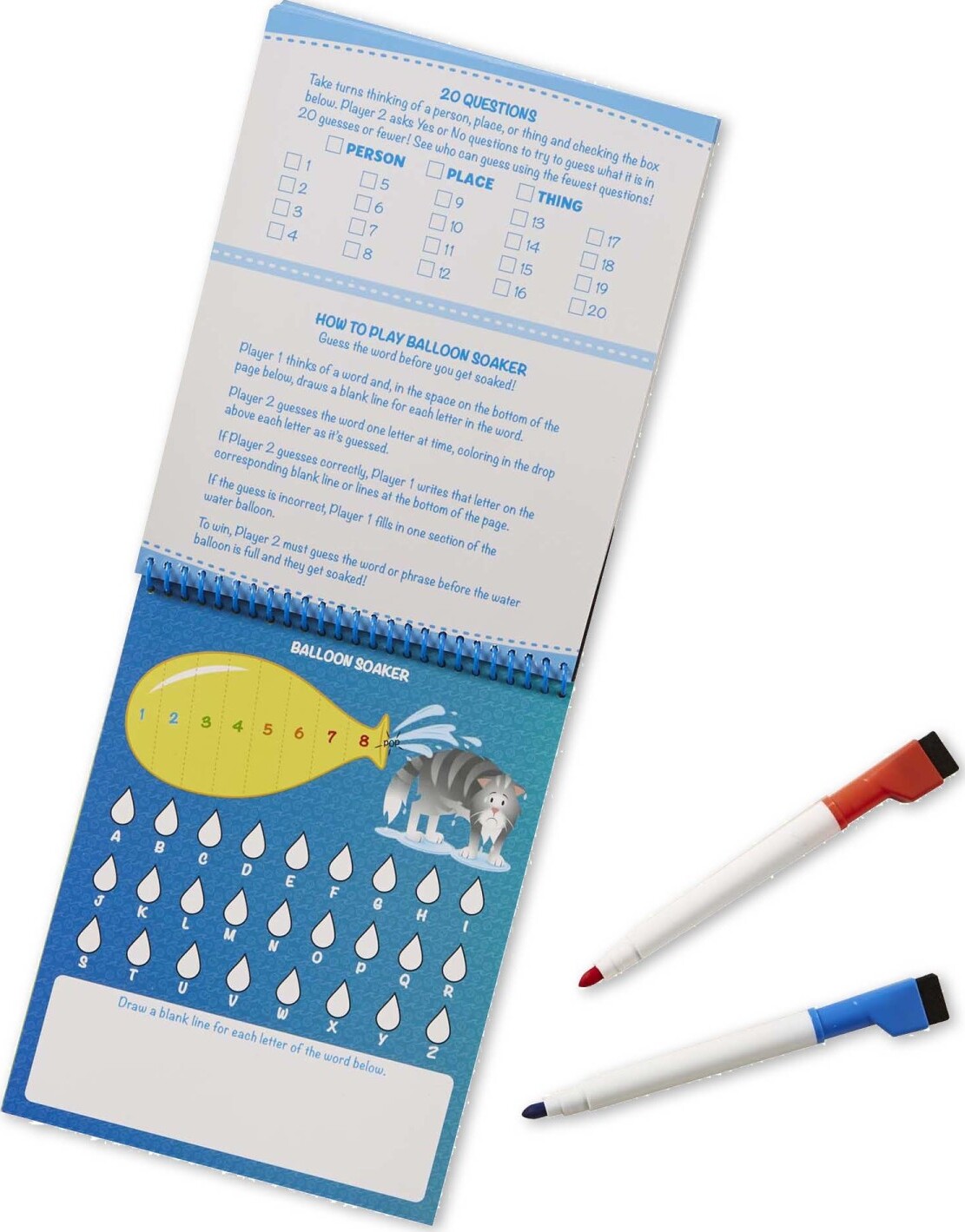 On the Go - Write-On / Wipe-Off Activity Games Pad