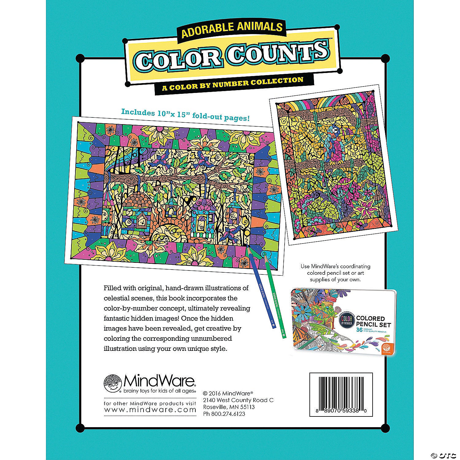 Color by Number: Color Counts: Adorable Animals