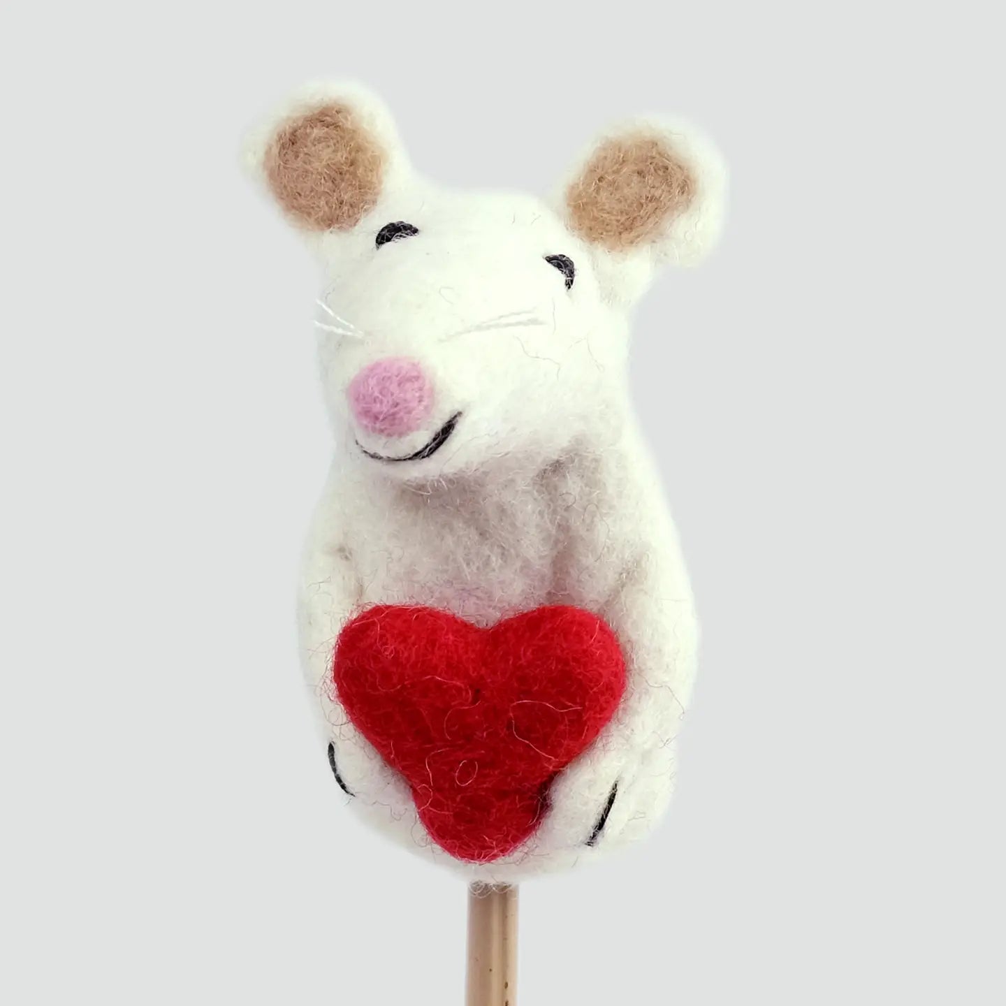 Felt Finger Puppet -Valentine Mouse