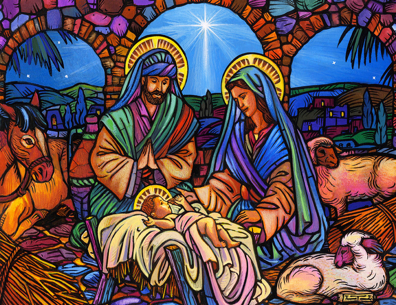 Stained Glass Nativity Puzzle