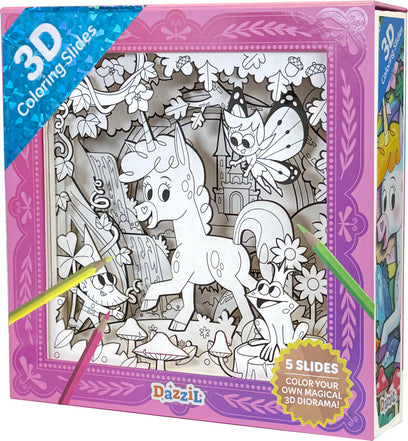 3D Coloring Slides - Unicorn