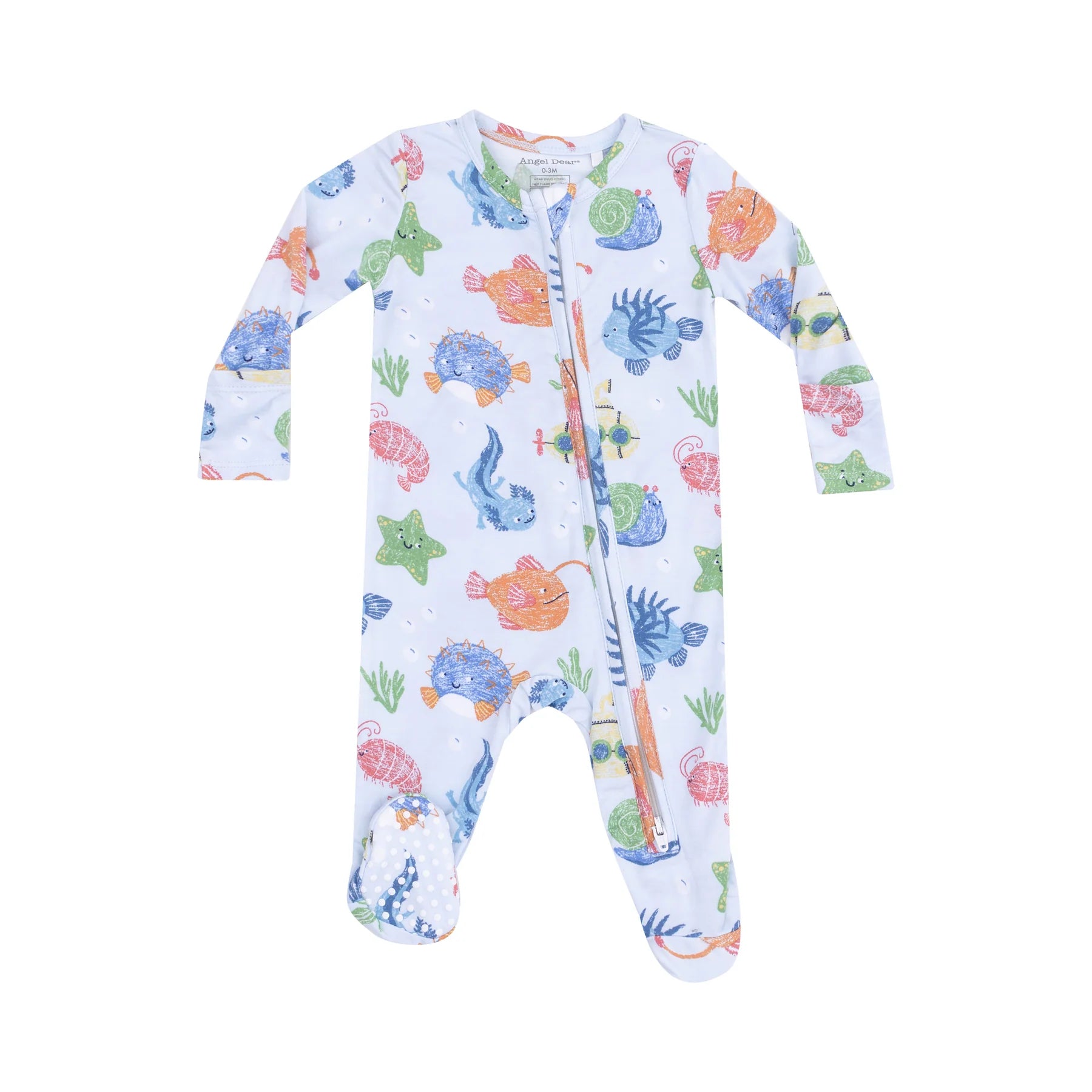 Ocean Creatures Zipper Footie - 0-3 month