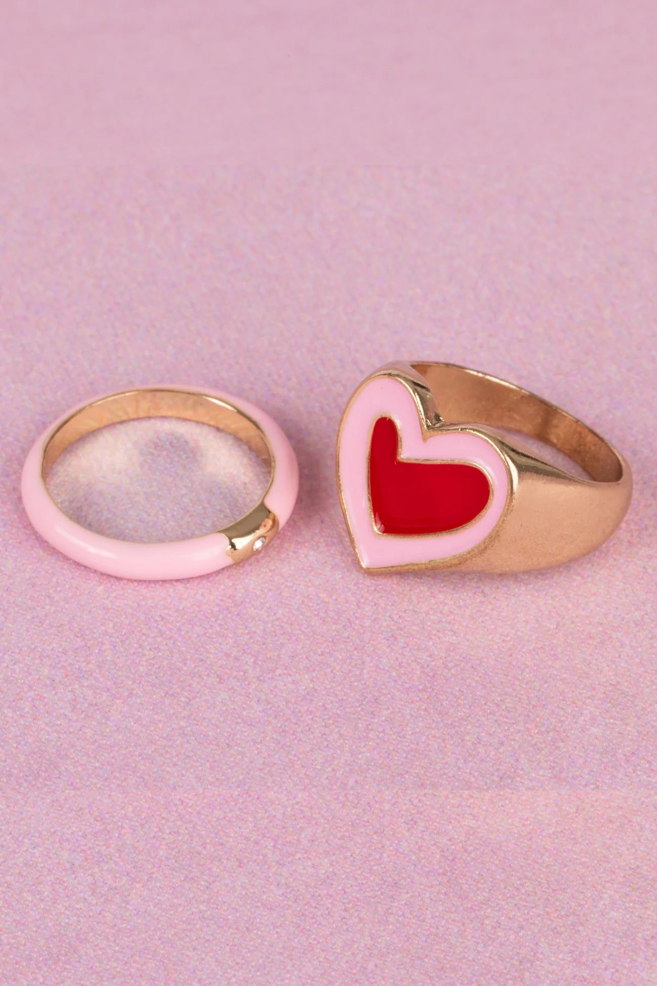 Boutique Chic Tickled Pink Rings 2 pc