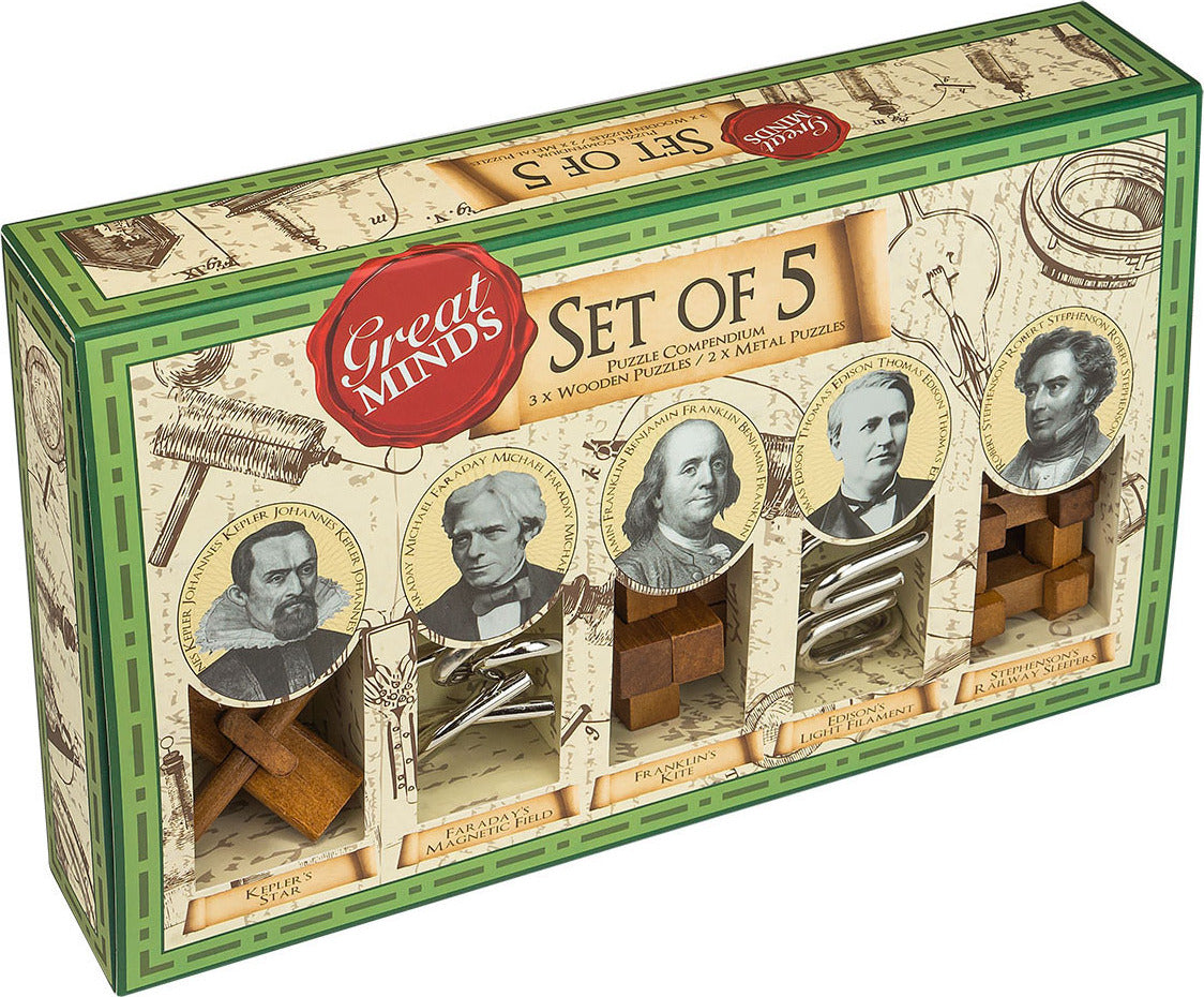 Metal and Wood Puzzles Set of 5 - Men