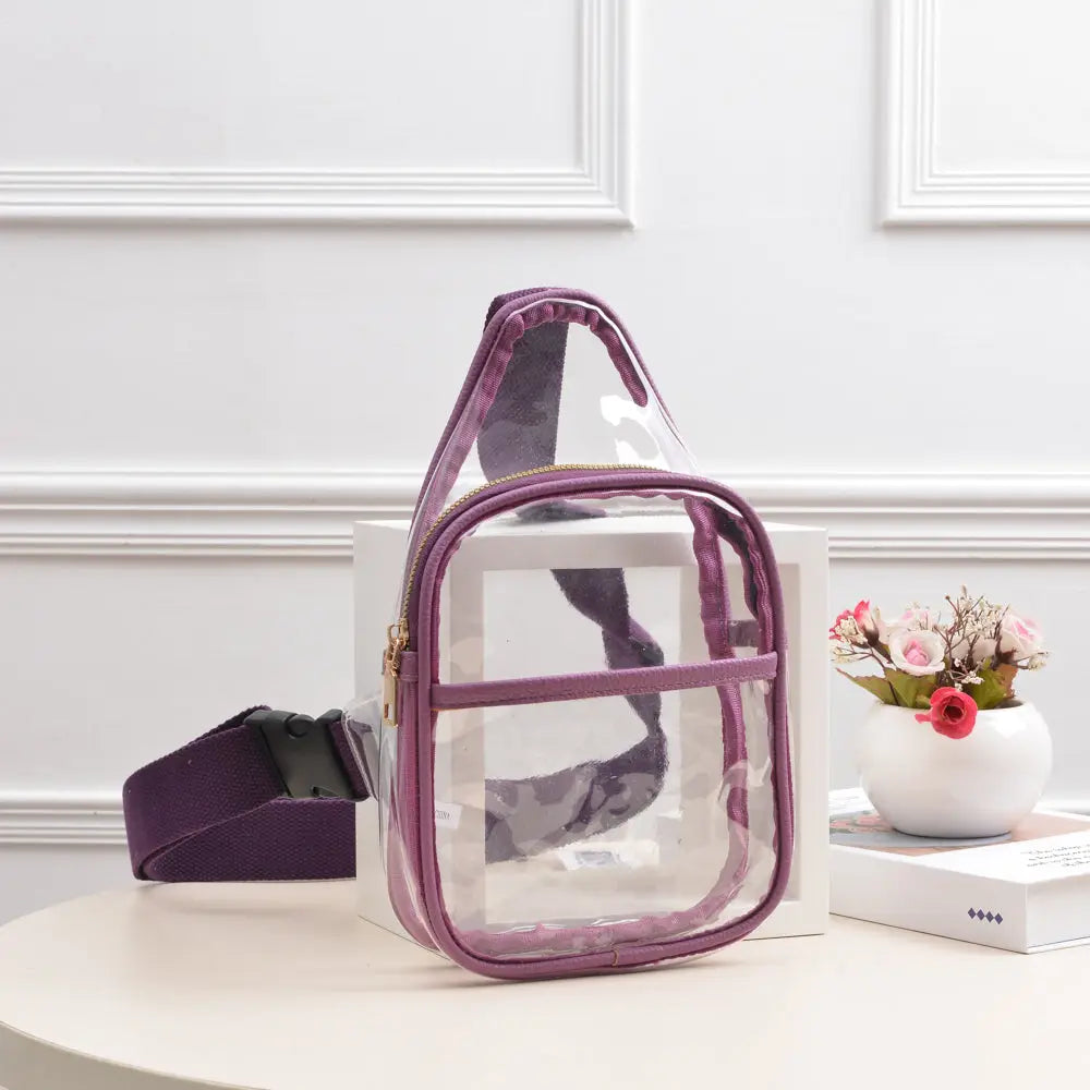 Slim Clear Sling Bag - Purple