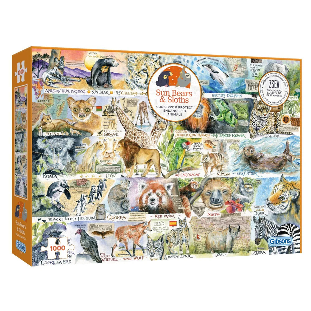 Sun Bears and Sloths Puzzle - 1000 pc