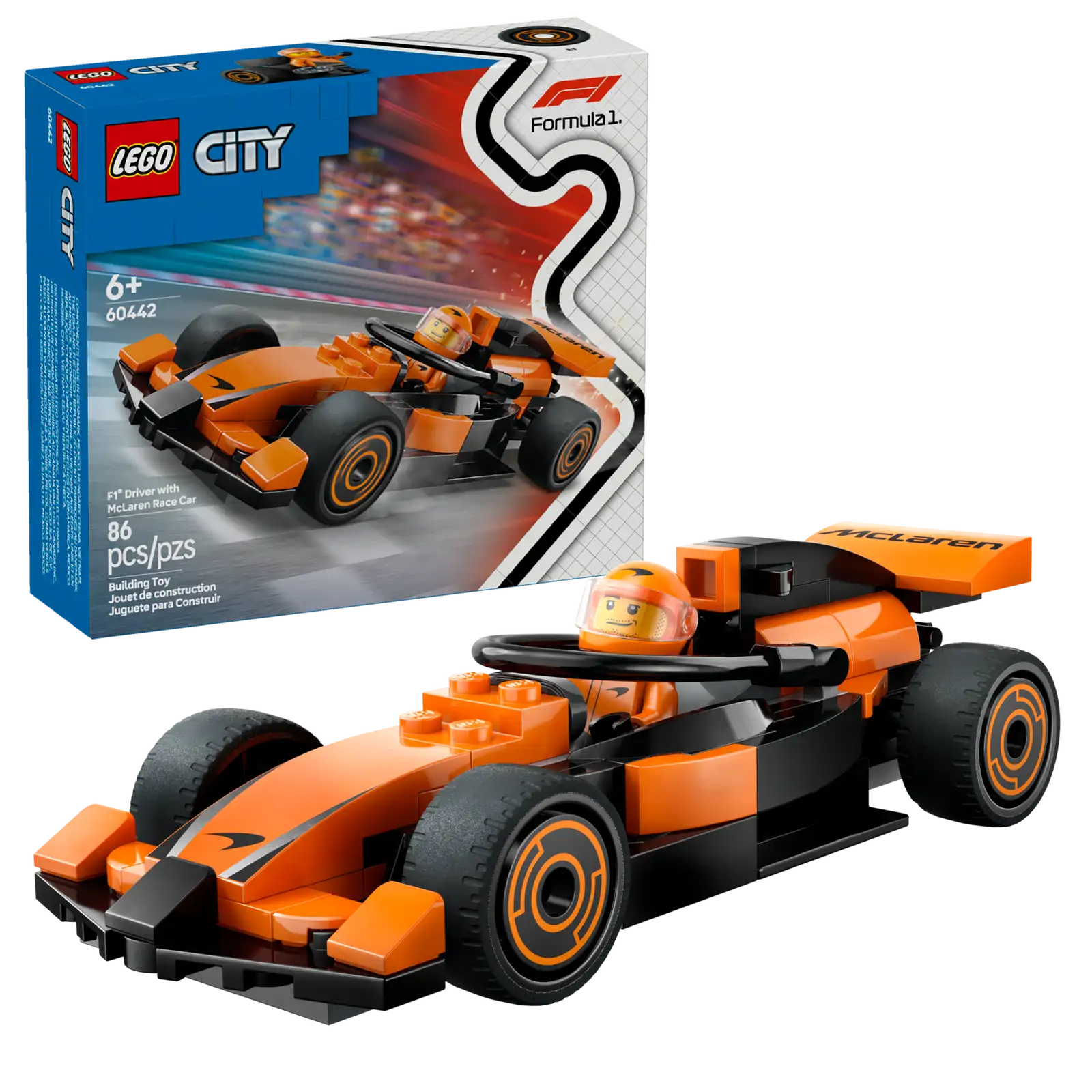 Lego F1 Driver with McLaren Race Car