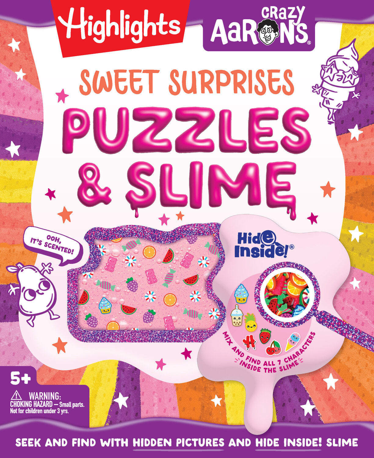 Sweet Surprises Puzzles & Slime: Hidden Pictures Puzzle Book and Non-Toxic Slime Kit with Scented Slime and Slime Mix-Ins for Kids 5 and Up
