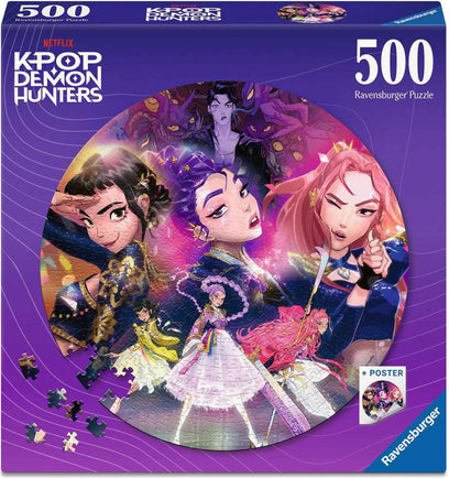 KPop Demon Hunters 500 pc Round Puzzle
