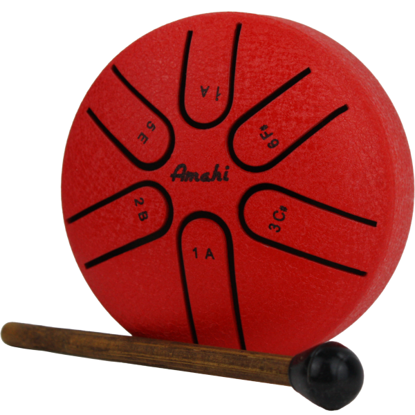 3" Steel Tongue Drum, Red