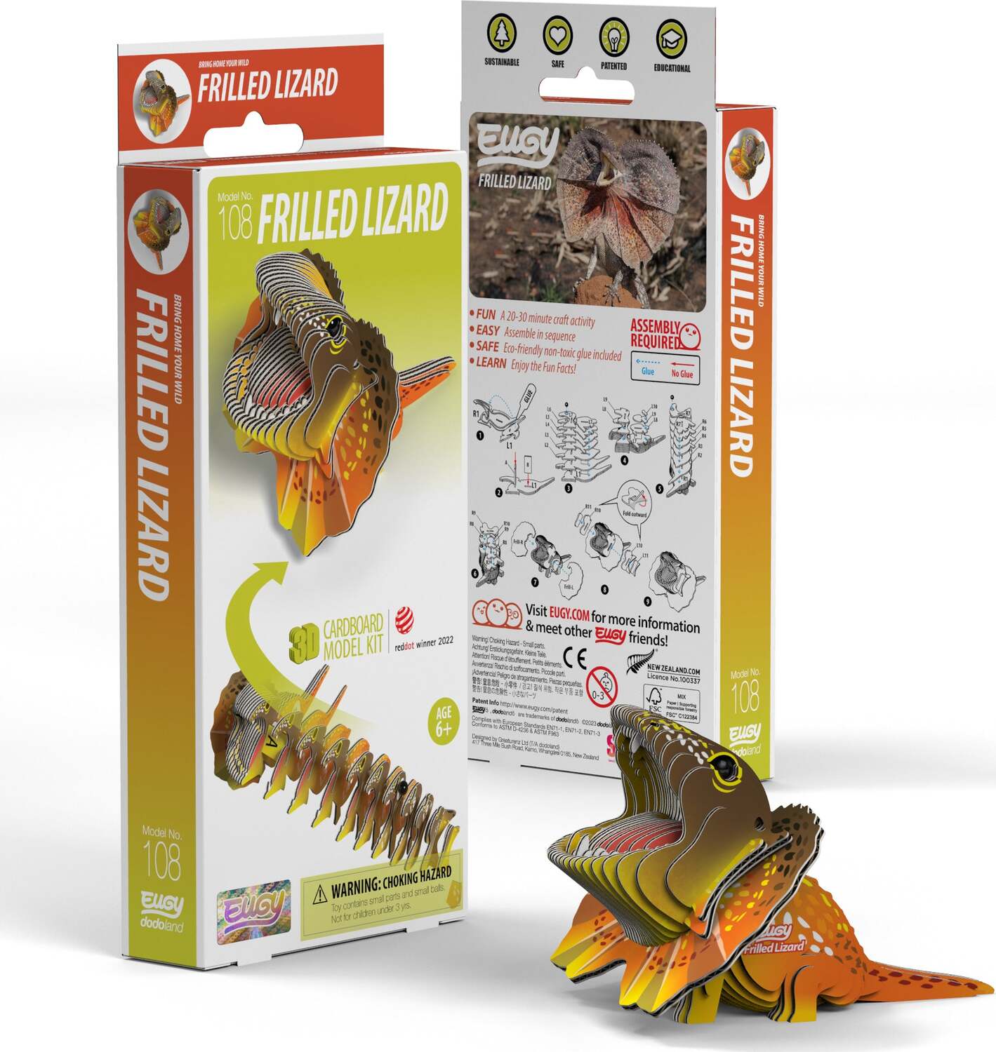 EUGY Frilled Lizard 3D Puzzle