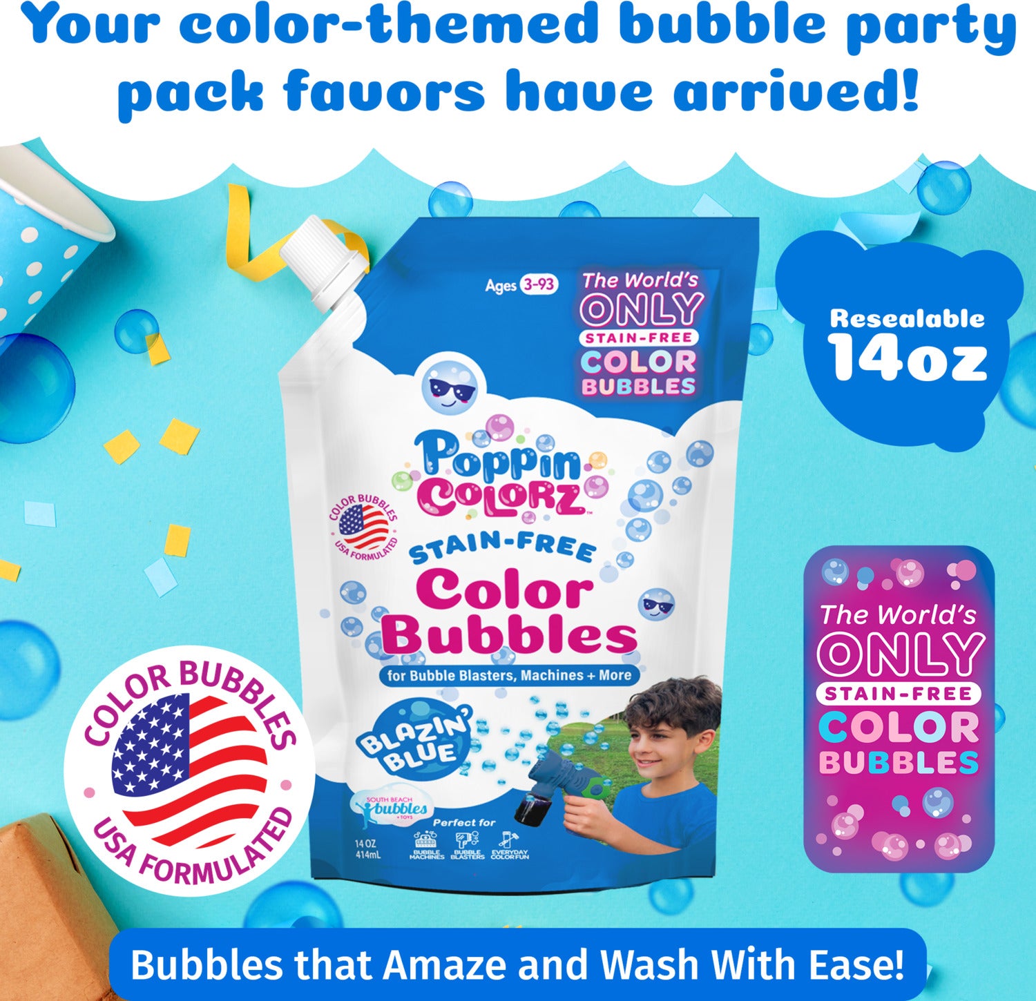 PoppinColorz Blazin' Blue 14oz Refill Pouch 
