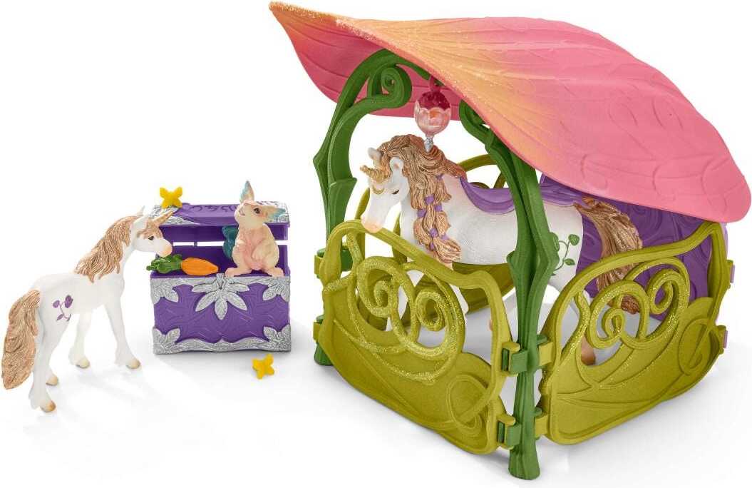 Glittering Flower House Fairies and Unicorns Toy Playset