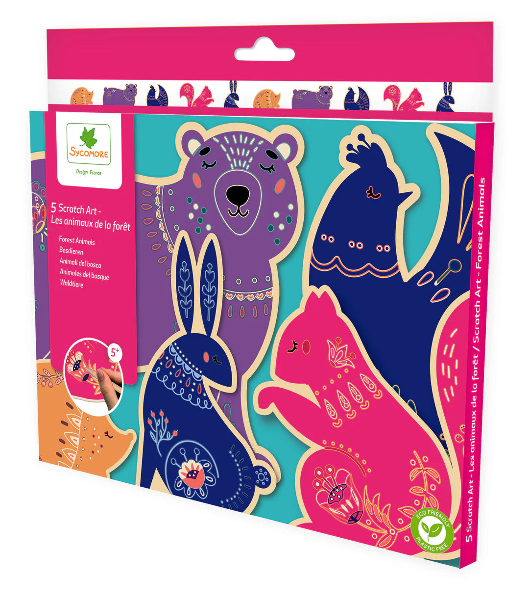 Scratch Art Wooden Animals
