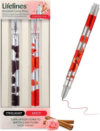Lifeline Lava Scented Gel Pens 2 Pack (Black & Red)