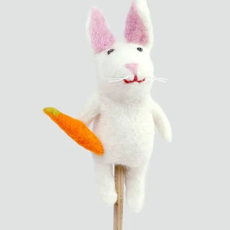 Felt Finger Puppet - Bunny with Carrot