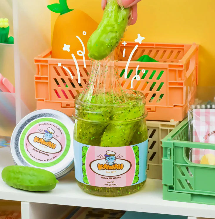 Shimmery Pickle Clear Slime