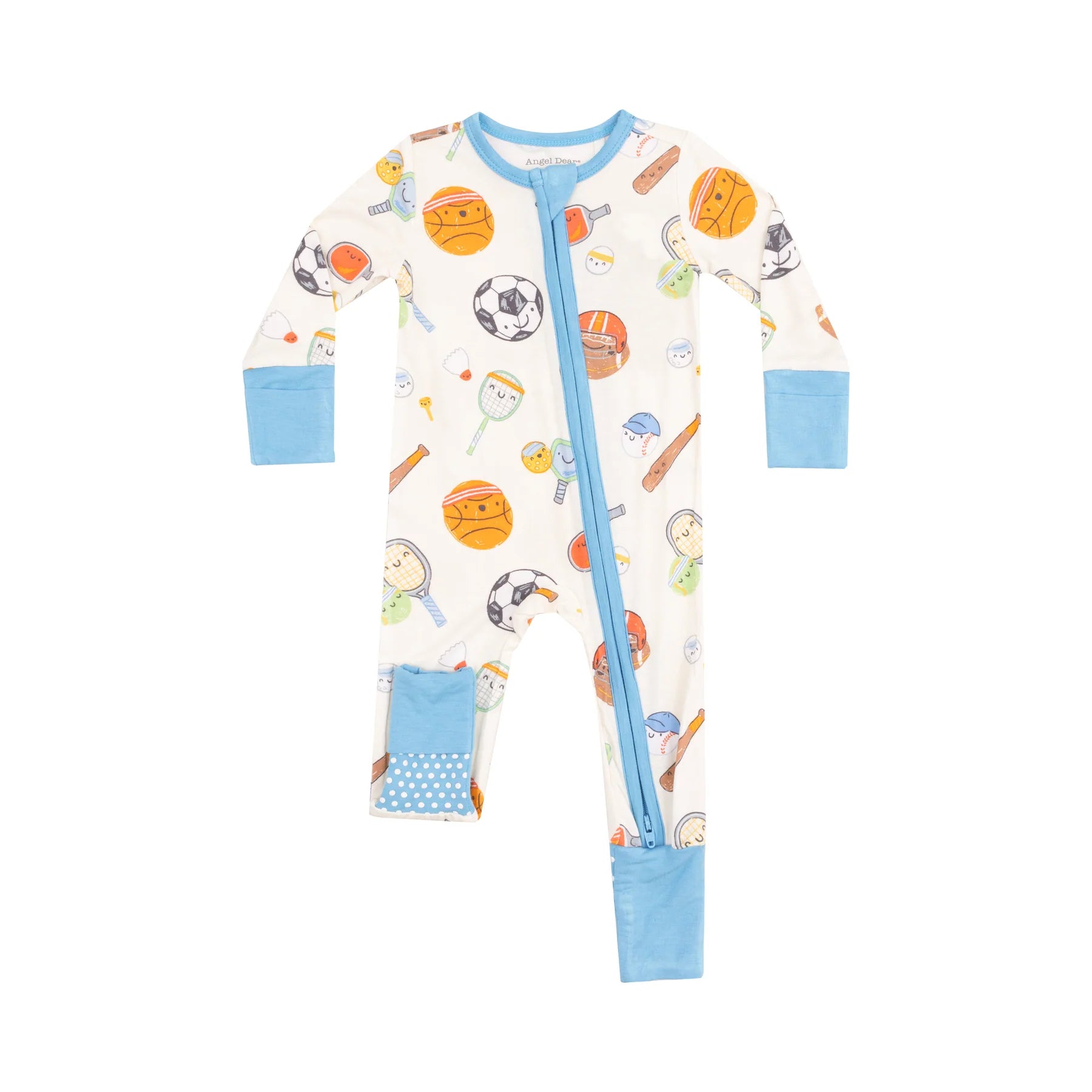 Sports Ball Friends 2 Way Zipper Romper 3-6 month