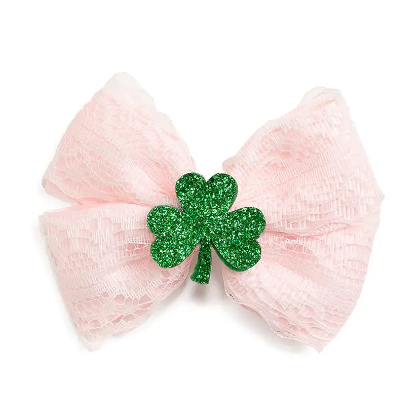Shamrock Lace St. Patrick's Day Bow Clip