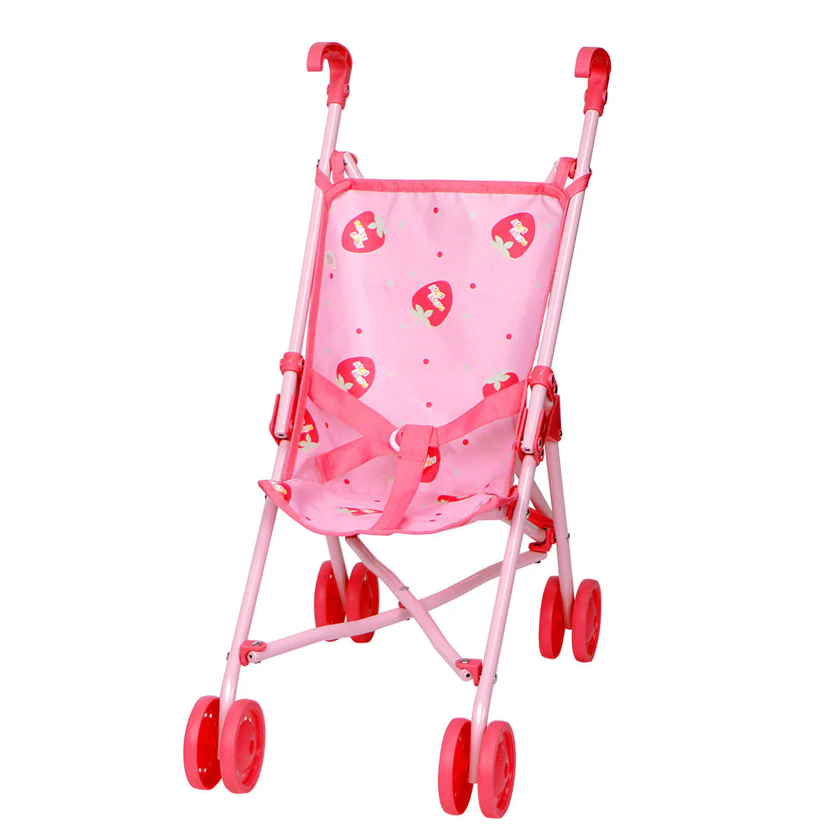 Folding Doll Stroller - Pink Strawberry