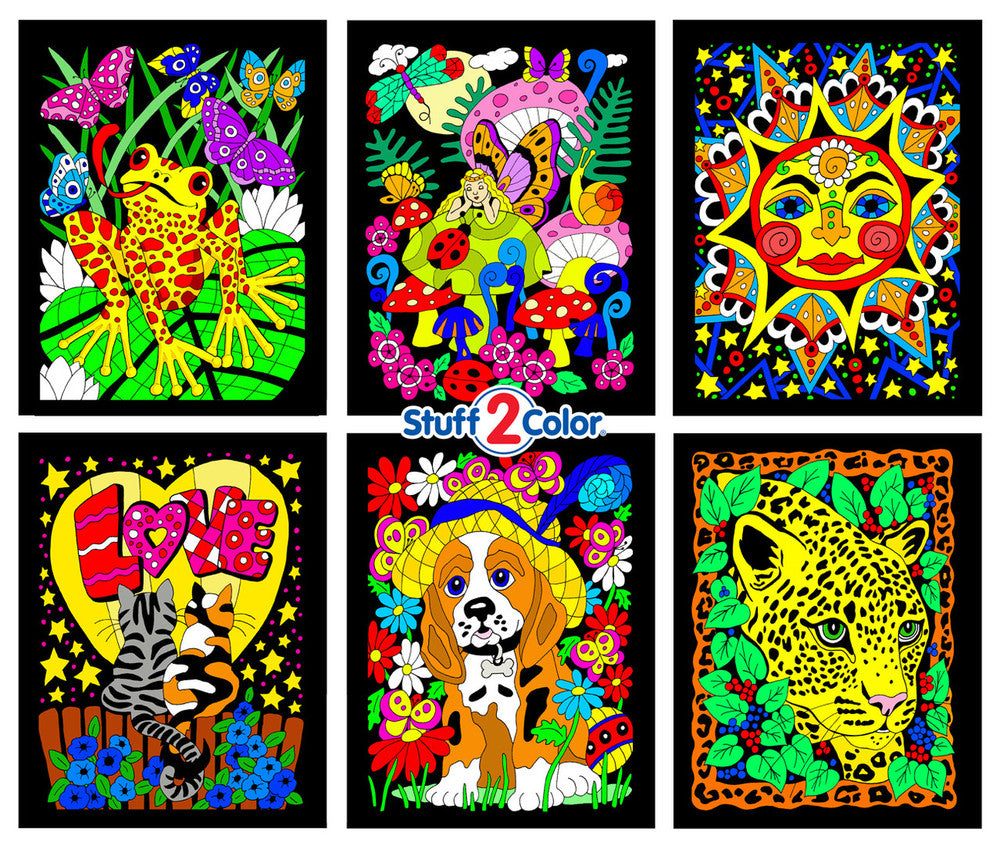 Fuzzy Velvet Posters - 6 pack - Sunshine