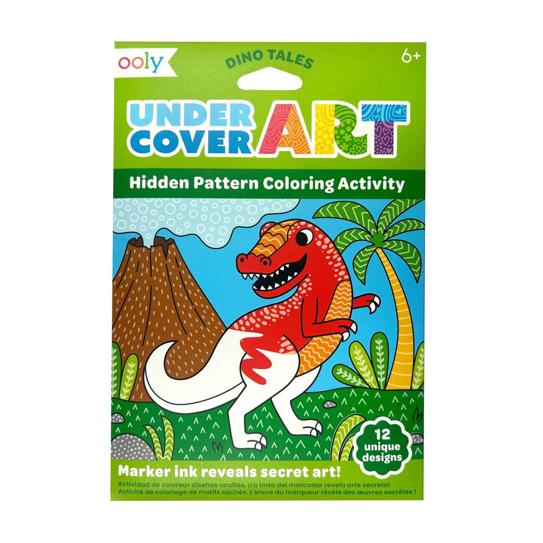 Undercover Art Hidden Pattern Coloring Art Cards - Dino Tales
