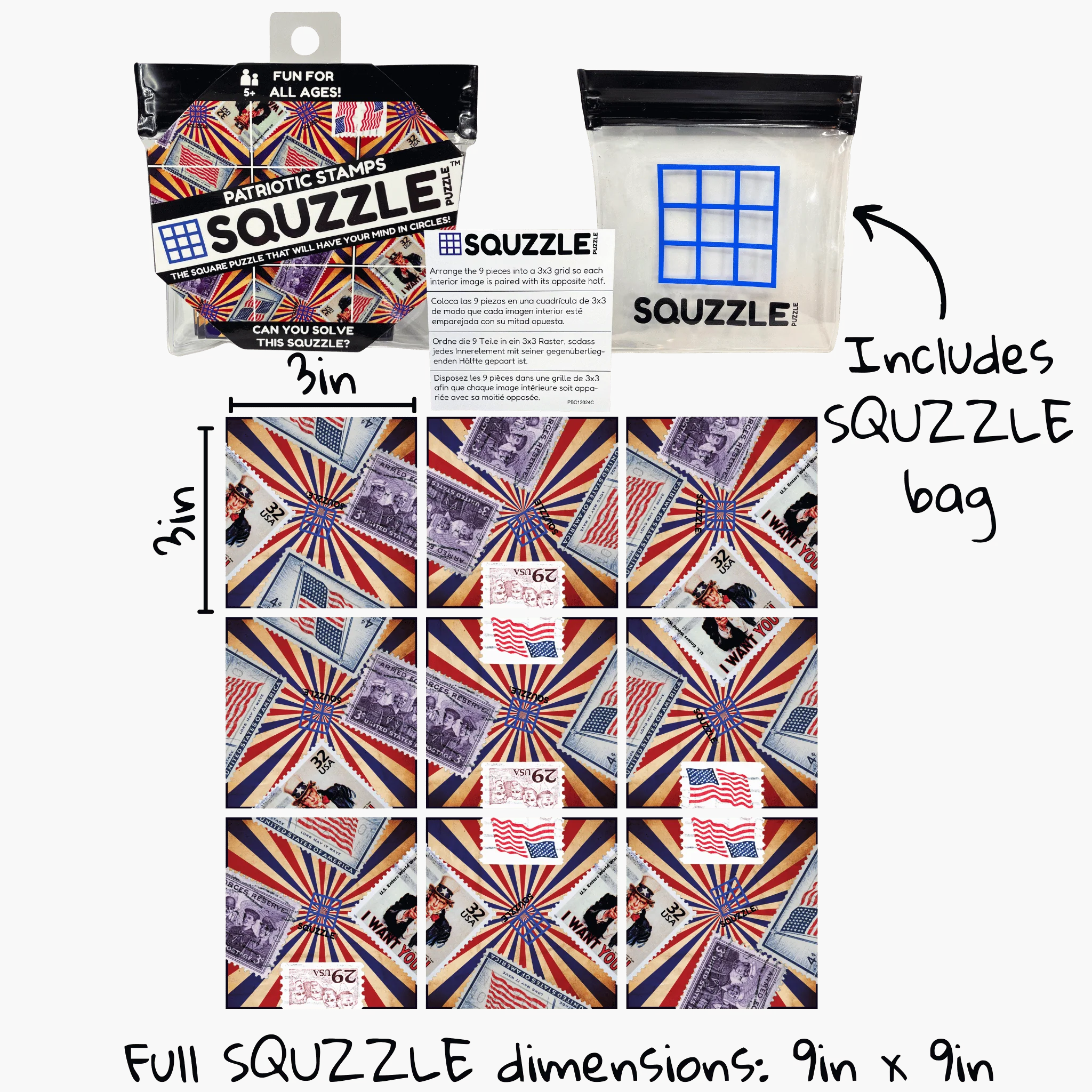 Squzzle Puzzle- Patriotic Stamps