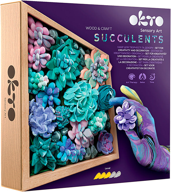 OKTO Sensory Art Wood & Craft Clay Kit - Tenderness Succulents