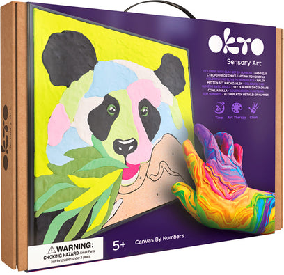 OKTO Sensory Art Coloring with Clay Set by Numbers - Panda