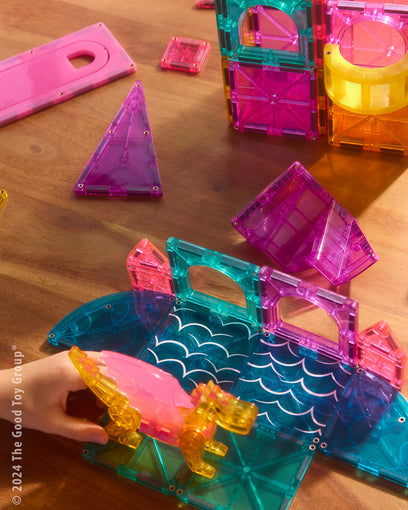 Magna-Tiles Castle DLX + MicroMAGS 48 Piece Set