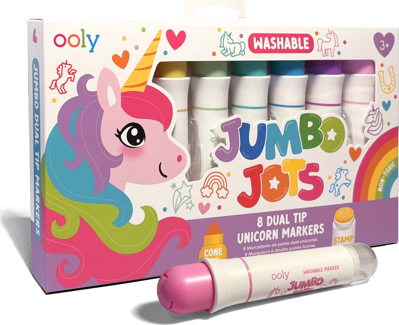 Jumbo Jots 8 Dual Tip Unicorn Markers