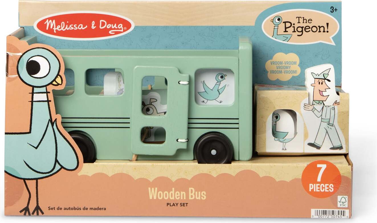 Mo Willems' The Pigeon! Wooden Bus Play Set