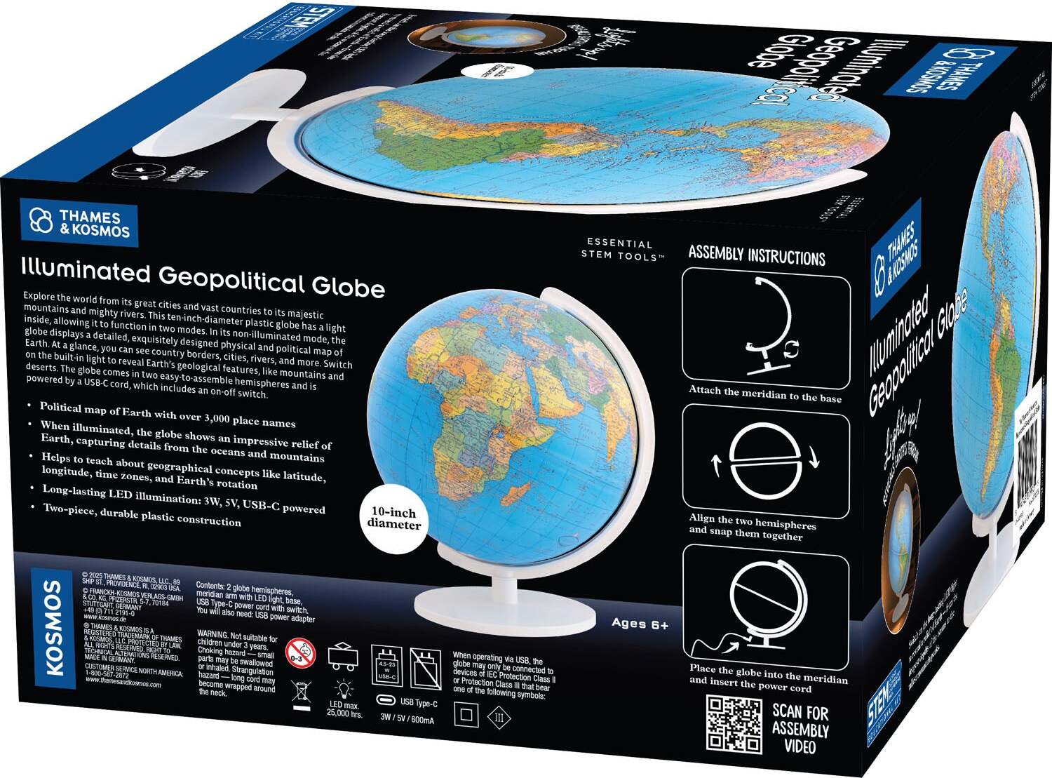 Thames & Kosmos Illuminated Geopolitical Globe