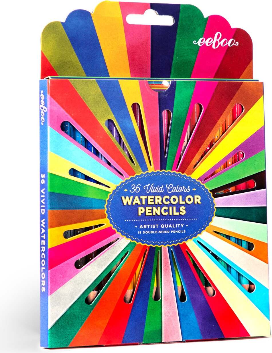36 Vivid Colors Watercolor Pencils Rainbow
