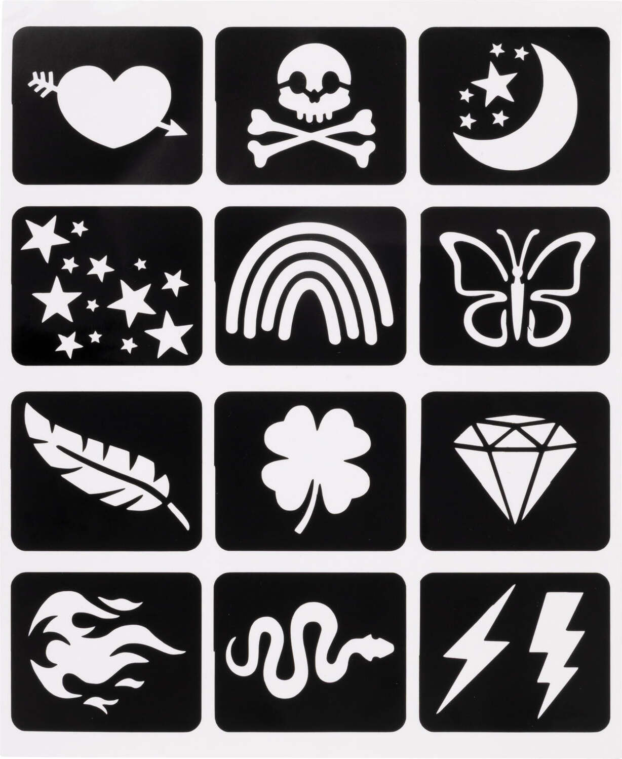 Metallic Tattoo Flair 10 Tattoo Markers + 12 Stencils