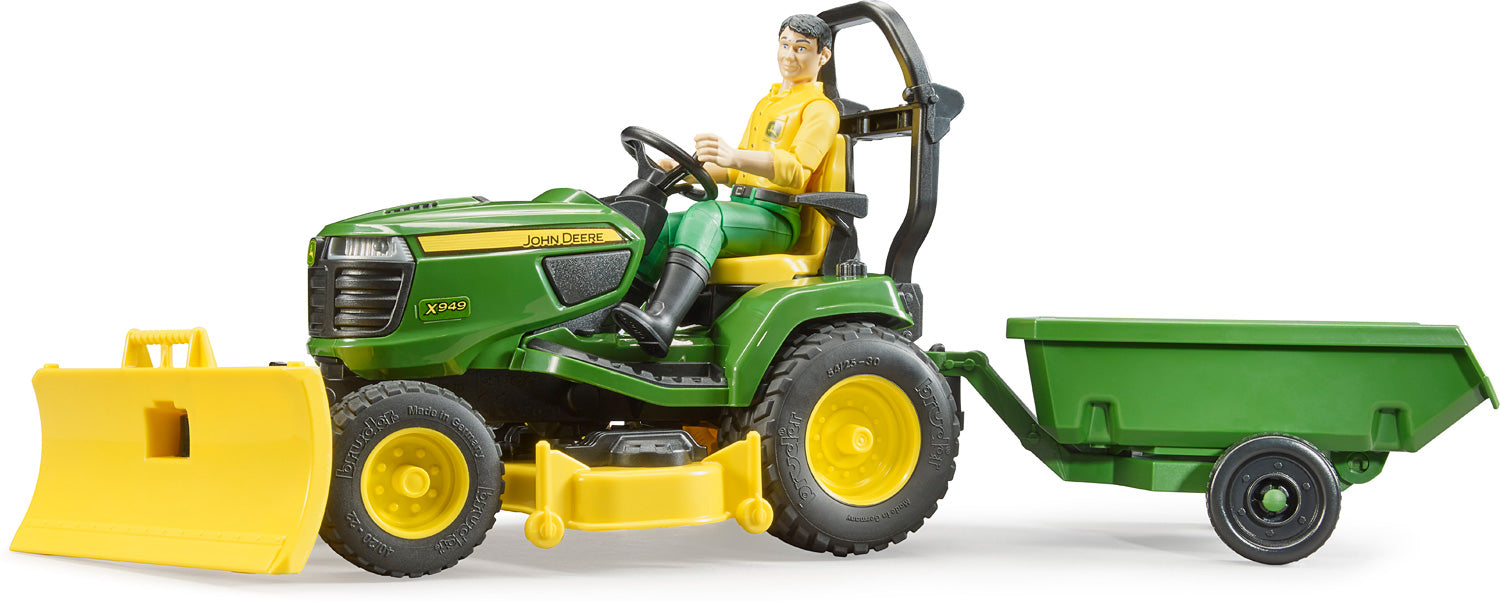 John Deere Lawn Tractor with Trailer & Gardener