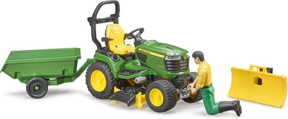 John Deere Lawn Tractor with Trailer & Gardener