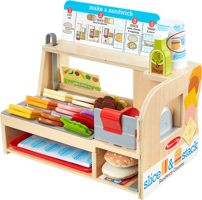 Melissa & Doug Wooden Slice & Stack Sandwich Counter